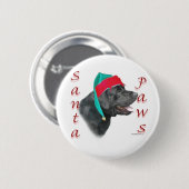 Labrador Retriever (zwart) Santa Paws Ronde Button 5,7 Cm (Voorkant /achterkant)
