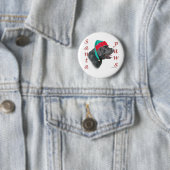 Labrador Retriever (zwart) Santa Paws Ronde Button 5,7 Cm (In situ)