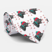 Labrador Retriever (zwart) Santa Paws Stropdas (Opgerold)