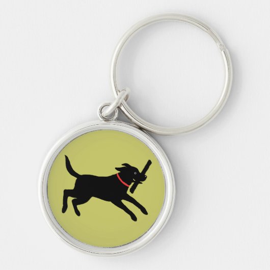 Labrador Retriever (Zwart) Sleutelhanger (Voorkant)