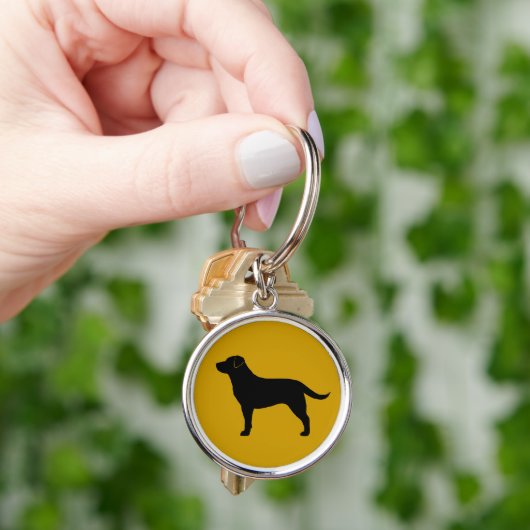 Labrador Retriever (zwart) Sleutelhanger (Hand)