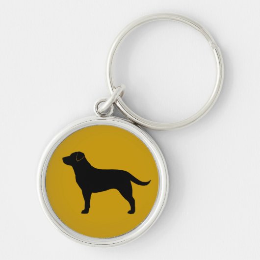Labrador Retriever (zwart) Sleutelhanger (Voorkant)