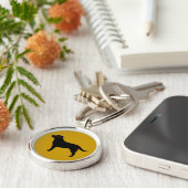 Labrador Retriever (zwart) Sleutelhanger (Zijkant)