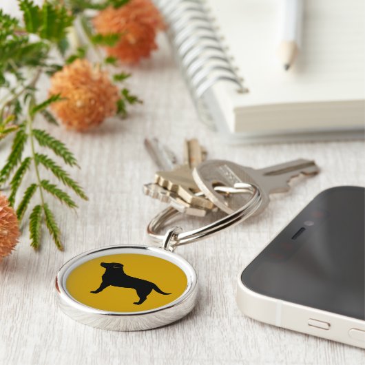 Labrador Retriever (zwart) Sleutelhanger (Zijkant)