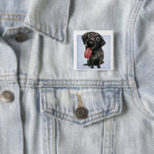 Labrador Retriever (zwart) Vierkante Button 5,1 Cm (In situ)