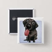 Labrador Retriever (zwart) Vierkante Button 5,1 Cm (Voorkant /achterkant)