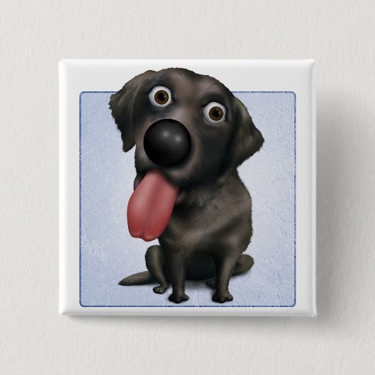 Labrador Retriever (zwart) Vierkante Button 5,1 Cm (Voorkant)