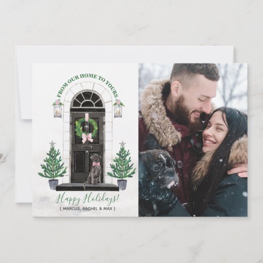 Labrador Retriever Zwarte Lab Kerst Wenskaart Kaart (Voorkant)