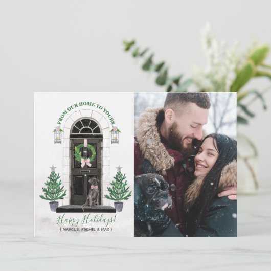 Labrador Retriever Zwarte Lab Kerst Wenskaart Kaart (Staand voorkant)