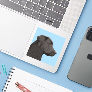 Labrador Retriever Zwarte Schilderij Originele Hon Sticker