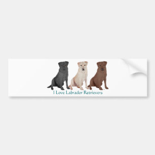 Labrador Retrievers - 3 Kleuren om van te houden Bumpersticker