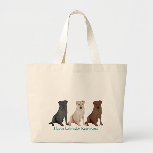 Labrador Retrievers - 3 kleuren tot liefde Grote Tote Bag (Voorkant)