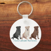 Labrador Retrievers - 3 kleuren tot liefde Sleutelhanger (Voorkant)