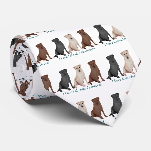 Labrador Retrievers - 3 kleuren tot liefde Stropdas (Opgerold)
