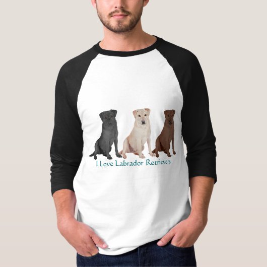 Labrador Retrievers - 3 kleuren tot liefde T-shirt (Voorkant)