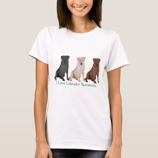 Labrador Retrievers - 3 kleuren tot liefde T-shirt (Voorkant)