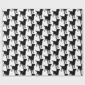 Labrador Retrievers Black Dog Pattern Cadeaupapier (Vlak)