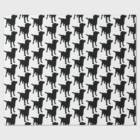 Labrador Retrievers Black Dog Pattern Cadeaupapier (Vlak)