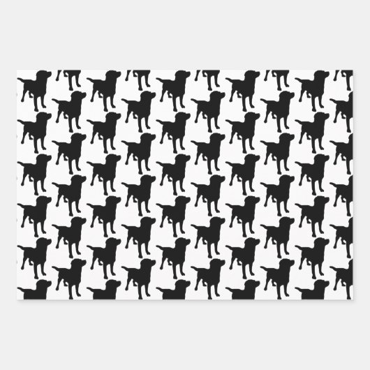 Labrador Retrievers Black Dog Pattern Inpakpapier Vel (Voorkant 3)