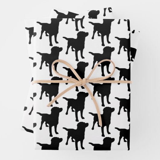 Labrador Retrievers Black Dog Pattern Inpakpapier Vel (In situ)