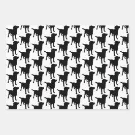 Labrador Retrievers Black Dog Pattern Inpakpapier Vel