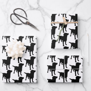 Labrador Retrievers Black Dog Pattern Inpakpapier Vel