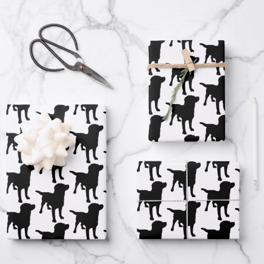 Labrador Retrievers Black Dog Pattern Inpakpapier Vel (Voorkant)
