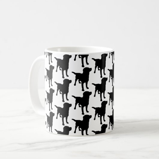 Labrador Retrievers Black Dog Pattern Koffiemok (Voorkant links)
