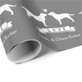 Labrador Retrievers Bruiloft met aangepaste tekst Cadeaupapier (Rol Hoek)