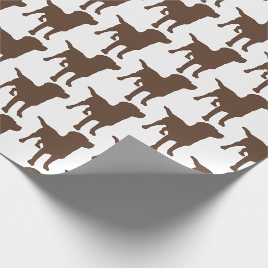 Labrador Retrievers Chocolate Dog Pattern Cadeaupapier (Hoek)