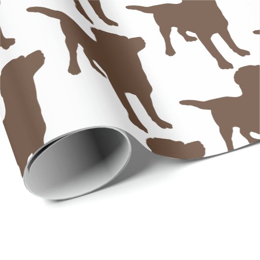 Labrador Retrievers Chocolate Dog Pattern Cadeaupapier (Rol Hoek)