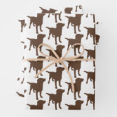Labrador Retrievers Chocolate Dog Pattern Inpakpapier Vel (In situ)