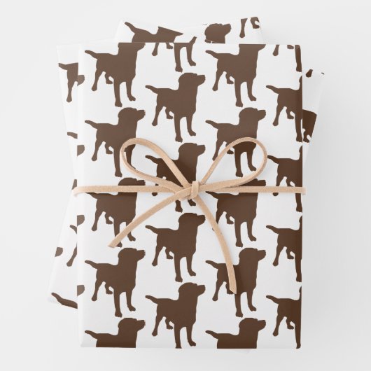 Labrador Retrievers Chocolate Dog Pattern Inpakpapier Vel (In situ)