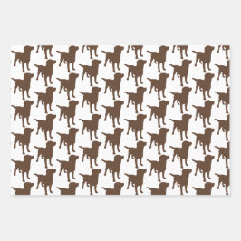 Labrador Retrievers Chocolate Dog Pattern Inpakpapier Vel
