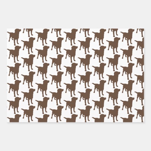 Labrador Retrievers Chocolate Dog Pattern Inpakpapier Vel (Voorkant)
