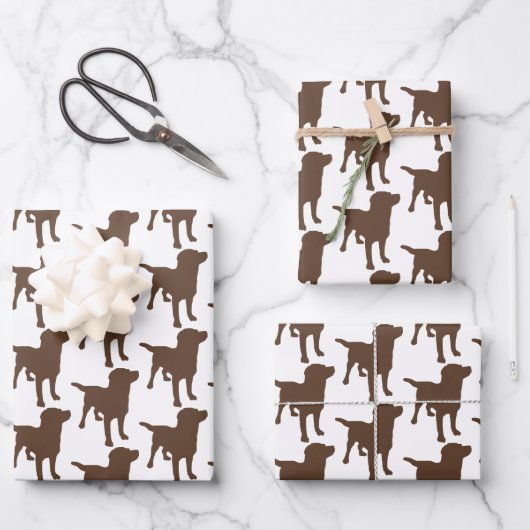 Labrador Retrievers Chocolate Dog Pattern Inpakpapier Vel (Voorkant)