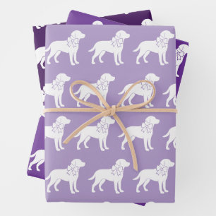 Labrador Retrievers Dog Gift Bow Pattern Inpakpapier Vel
