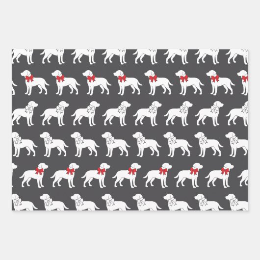 Labrador Retrievers Dog Gift Bow Pattern Inpakpapier Vel (Voorkant 2)