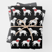 Labrador Retrievers Dog Gift Bow Pattern Inpakpapier Vel (In situ)