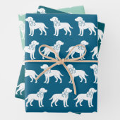 Labrador Retrievers Dog Gift Bow Pattern Inpakpapier Vel (In situ)