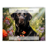 Labrador Retrievers Floral Kalender (Hoes)