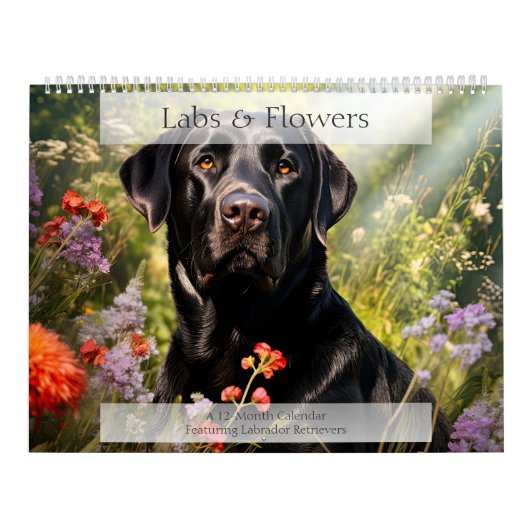 Labrador Retrievers Floral Kalender (Hoes)