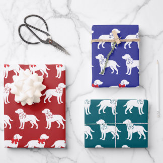 Labrador Retrievers Hond Geschenk Strik Patroon Inpakpapier Vel