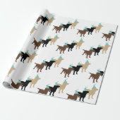 Labrador Retrievers in Birthday Party Pet Cadeaupapier (Uitgerold)