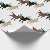 Labrador Retrievers in Birthday Party Pet Cadeaupapier (Hoek)