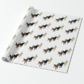 Labrador Retrievers in Birthday Party Pet Cadeaupapier (Uitgerold)