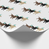 Labrador Retrievers in Birthday Party Pet Cadeaupapier (Hoek)