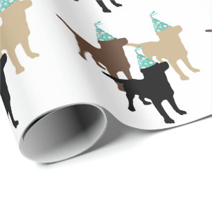 Labrador Retrievers in Birthday Party Pet Cadeaupapier