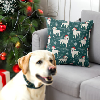Labrador Retrievers in de Sneeuw Kerstmis Kussen