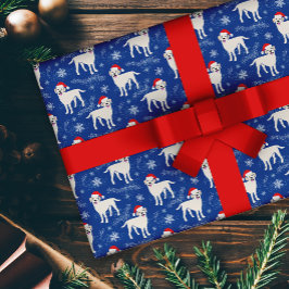 Labrador Retrievers in Kerst Petten Sneeuwvlokken Cadeaupapier
